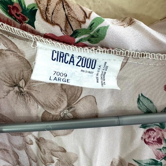 Circa 2000s Vtg Beige Floral Night gown Matching Robe Set Women's L - Picture 8 of 8